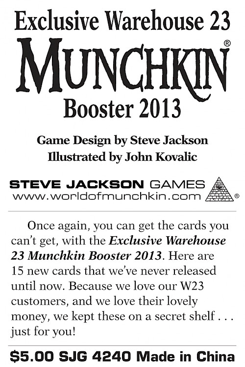 Exclusive Warehouse 23 Munchkin Booster 2013 cover