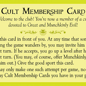 Cult Membership Card Munchkin Cthulhu Promo Card cover