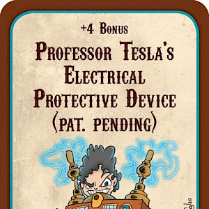 Professor Tesla's Electrical Protective Device (pat. pending) Munchkin Steampunk Promo Card cover
