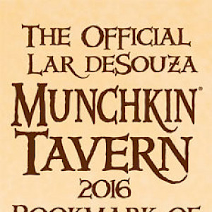 The Official Lar deSouza Munchkin Tavern 2016 Bookmark of Saving Your Bacon! cover